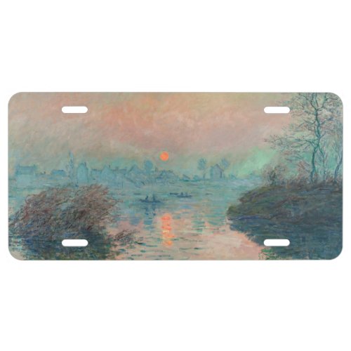 Monet Sunset Seine Fine Art Impressionism  License Plate