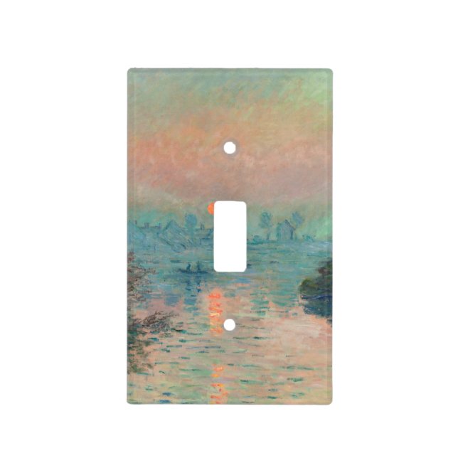 Monet Sunset Seine Fine Art Impressionism  Light Switch Cover (Front)