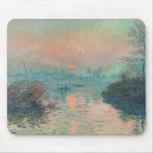 Monet Sunset Seine Fine Art Impressionism Mouse Pad