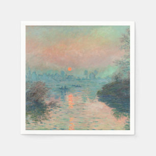 Monet Sunset Seine Fine Art Impressionism Napkins