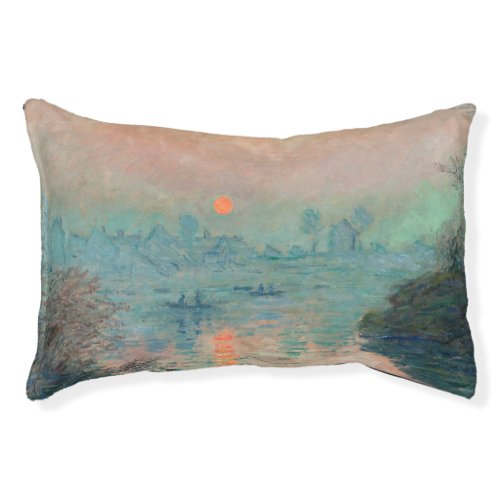 Monet Sunset Seine Fine Art Impressionism  Pet Bed