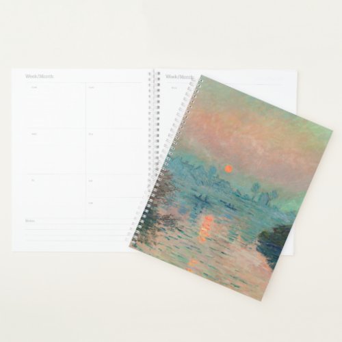 Monet Sunset Seine Fine Art Impressionism  Planner