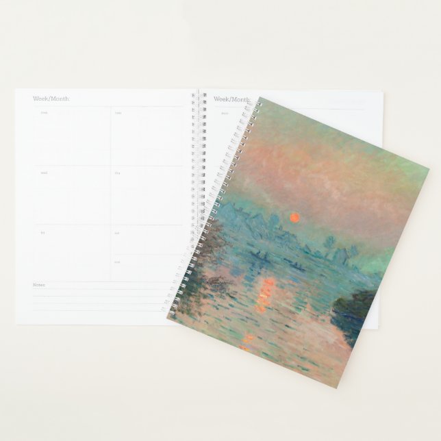 Monet Sunset Seine Fine Art Impressionism  Planner (Display)