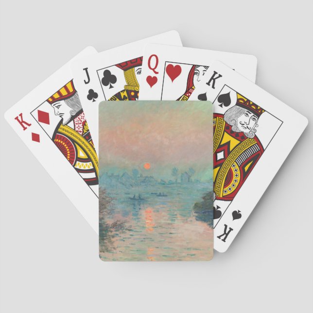 Monet Sunset Seine Fine Art Impressionism  Poker Cards (Back)