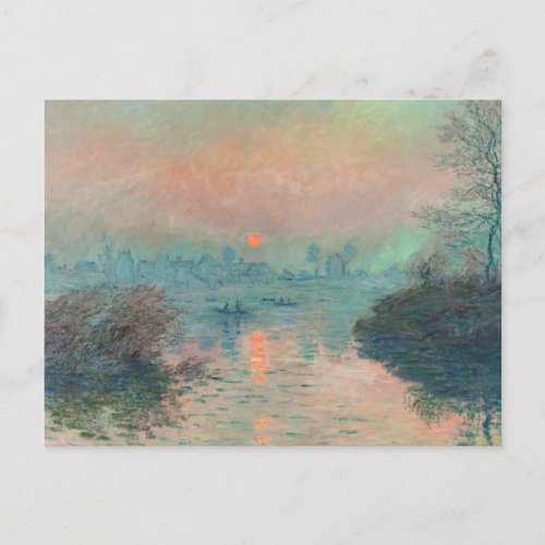 Monet Sunset Seine Fine Art Impressionism  Postcard