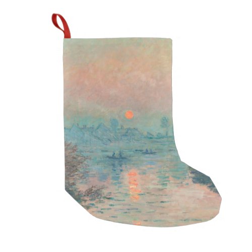 Monet Sunset Seine Fine Art Impressionism  Small Christmas Stocking
