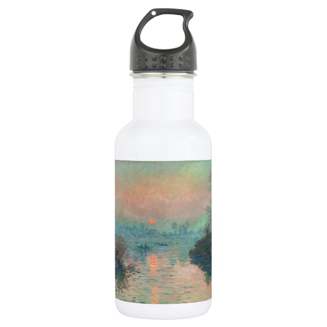 Monet Sunset Seine Fine Art Impressionism  Stainless Steel Water Bottle (Front)