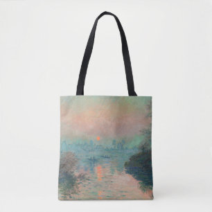 Monet Sunset Seine Fine Art Impressionism Tote Bag