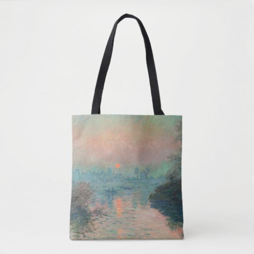 Monet Sunset Seine Fine Art Impressionism  Tote Bag