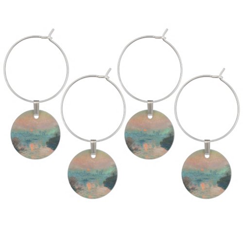 Monet Sunset Seine Fine Art Impressionism  Wine Charm