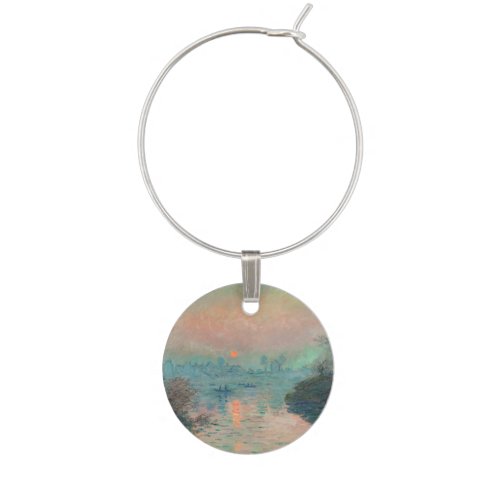 Monet Sunset Seine Fine Art Impressionism  Wine Charm