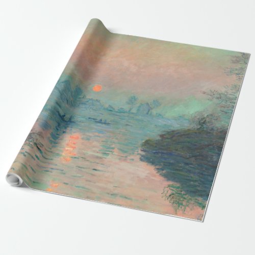 Monet Sunset Seine Fine Art Impressionism  Wrapping Paper