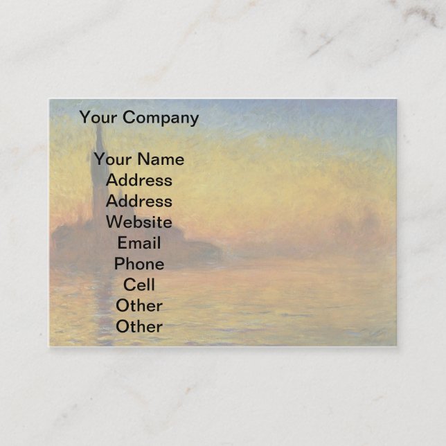 Monet Sunset Venice Colorful Impressionism Art Business Card (Front)