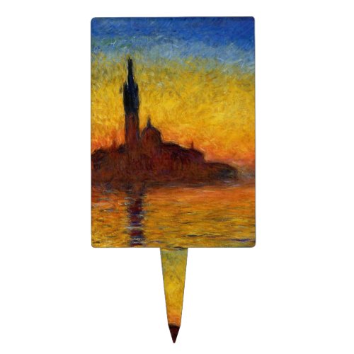Monet Sunset Venice Colorful Impressionism Art Cake Topper