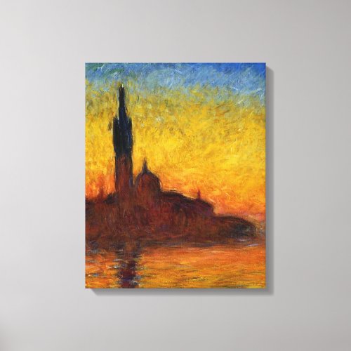 Monet Sunset Venice Colorful Impressionism Art Canvas Print