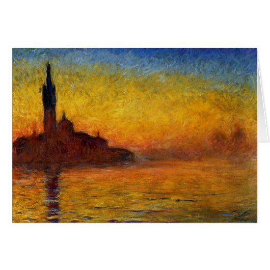 Monet Sunset Venice Colorful Impressionism Art Cards (Front Horizontal)