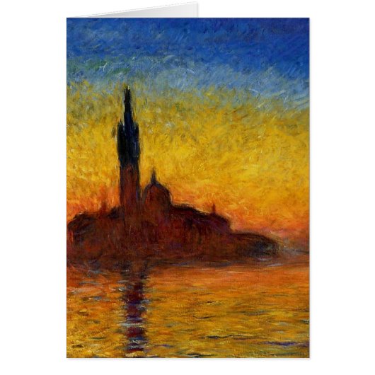 Monet Sunset Venice Colorful Impressionism Art Cards (Front)