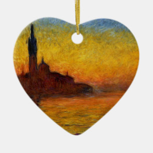 Monet Sunset Venice Colorful Impressionism Art Ceramic Ornament