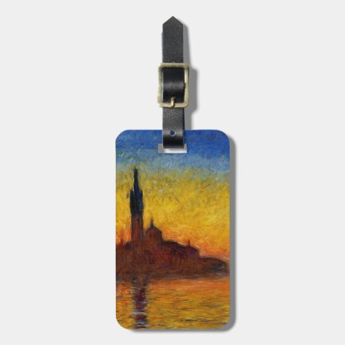 Monet Sunset Venice Colorful Impressionism Art Luggage Tag