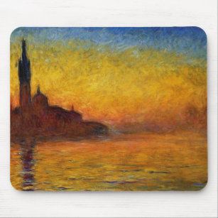 Monet Sunset Venice Colorful Impressionism Art Mouse Pad