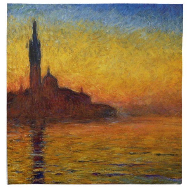 Monet Sunset Venice Colorful Impressionism Art Napkin (Front)