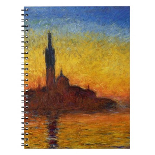 Monet Sunset Venice Colorful Impressionism Art Notebook