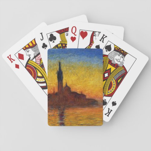 Monet Sunset Venice Colorful Impressionism Art Poker Cards