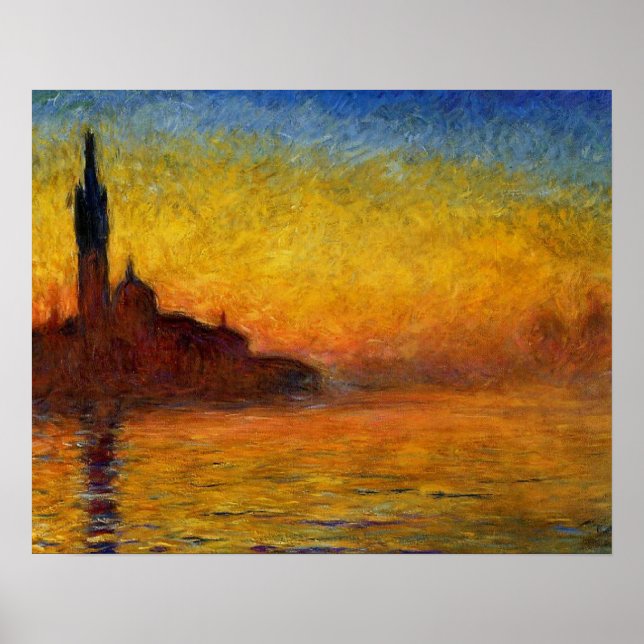 Monet Sunset Venice Colorful Impressionism Art Poster (Front)