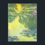 Monet Sunset Waterlilies Postcard<br><div class="desc">Monet Sunset Waterlilies postcard. Oil on canvas from 1907. Impressionists Claude Monet was one of the most famous of the impressionist and remains beloved for his water lily paintings. Waterlilies 1907 is one of Monet’s earlier water lily paintings and features the sun beautifully setting over his ponds in Giverny capturing...</div>