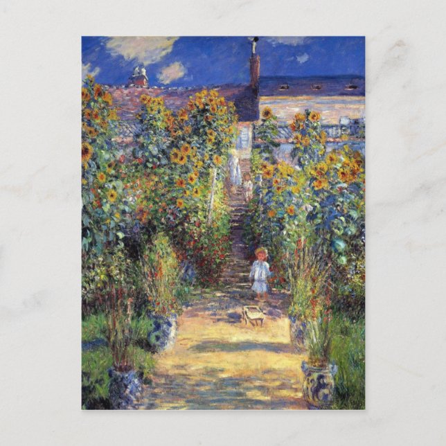Monet, "The Artist's Garden at Vétheuil" Postcard (Front)