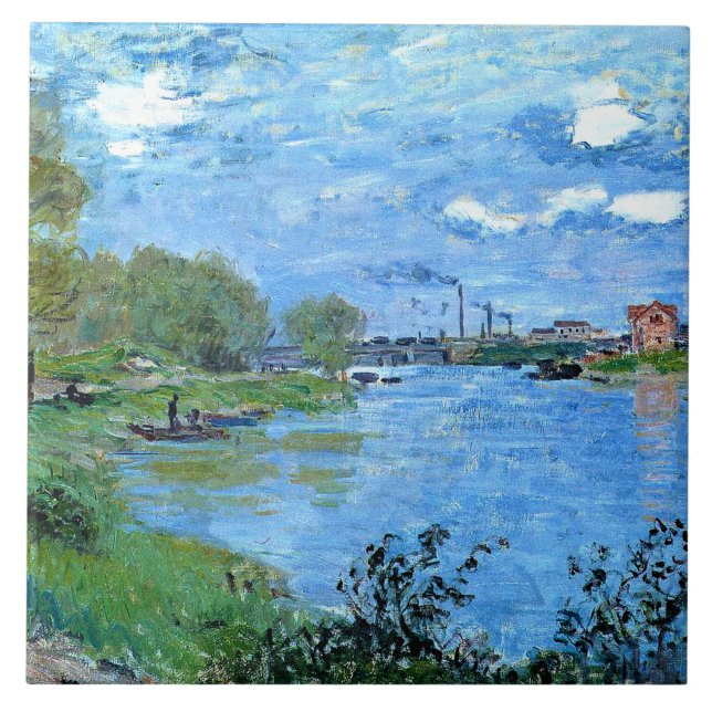 Monet - The Banks of the Seine at la Grand Jatte, Ceramic Tile (Front)