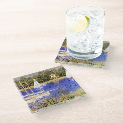 Monet _ The Basin at Argenteuil Glass Coaster