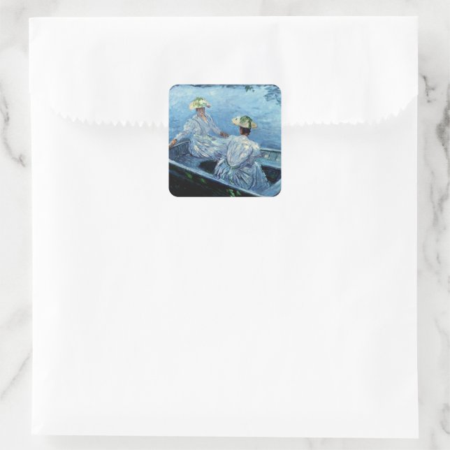 Monet - The Blue Rowboat Square Sticker (Bag)