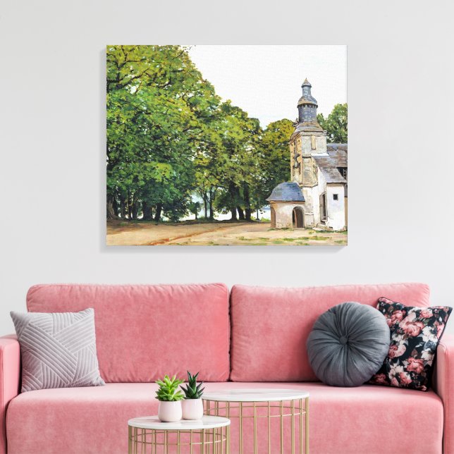 Monet - The Chapel Notre-Dame artwork, Canvas Print (Insitu(LivingRoom))