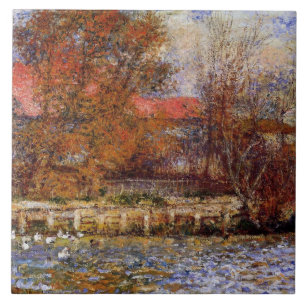 Monet - The Duck Pond, fine art painting Ceramic Tile