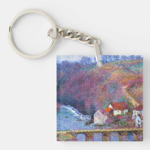 Monet _ The Grande Creuse by the Bridge at Vervy Keychain