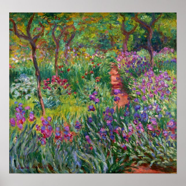 Monet - The Iris Garden At Giverny 1900 Poster (Front)