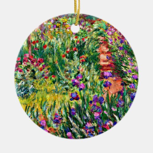 Monet _ The Iris Garden at Giverny Ceramic Ornament