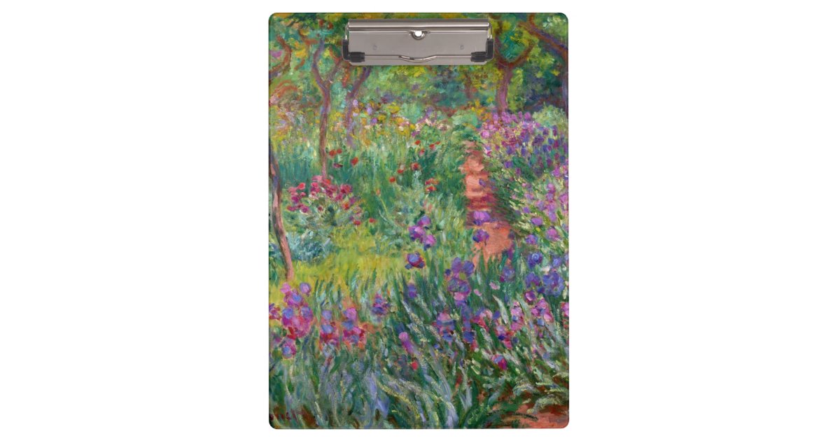 Monet “The Iris Garden at Giverny” Clipboard