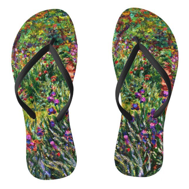 Monet - The Iris Garden at Giverny Flip Flops (Footbed)