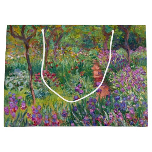 Monet The Iris Garden at Giverny Large Gift Bag