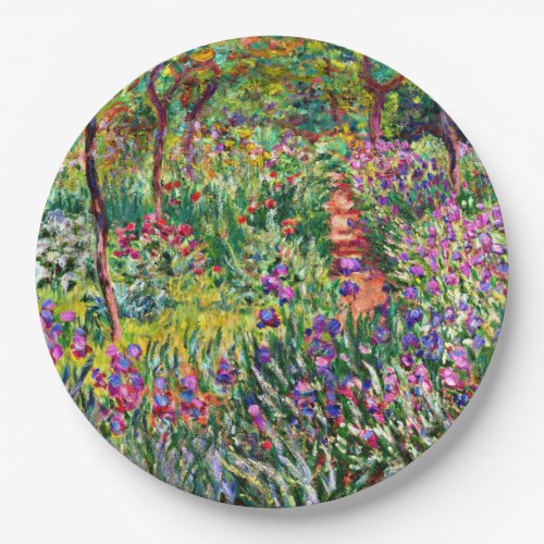 Monet _ The Iris Garden at Giverny Paper Plates