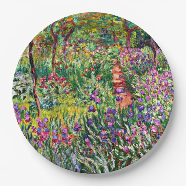 Monet - The Iris Garden at Giverny Paper Plates (Front)