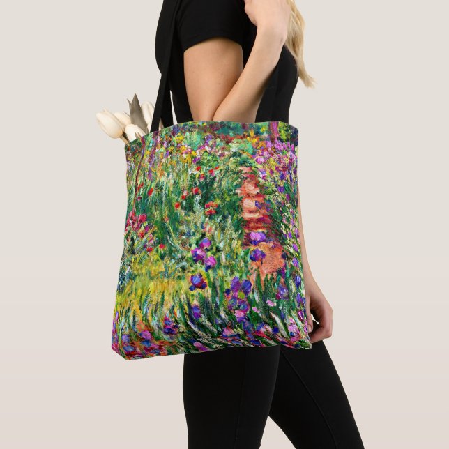 Monet - The Iris Garden at Giverny Tote Bag (Close Up)