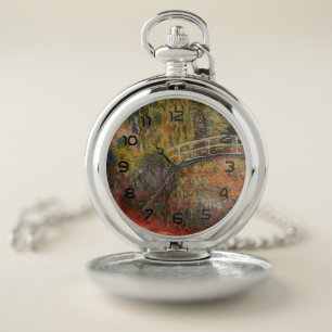 Monet The Japanese Bridge Lily Pond Pocket Watch