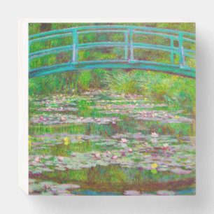 Monet The Japanese Footbridge and Water Lilies Wooden Box Sign