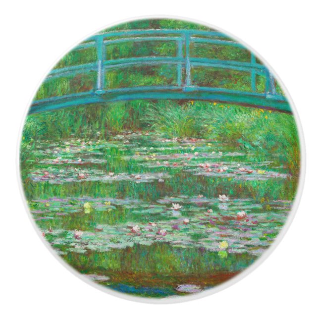 Monet The Japanese Footbridge Ceramic Knob (Front)