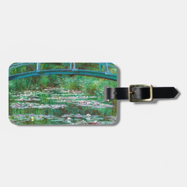 Monet The Japanese Footbridge Fine Art Luggage Tag (Front Horizontal)