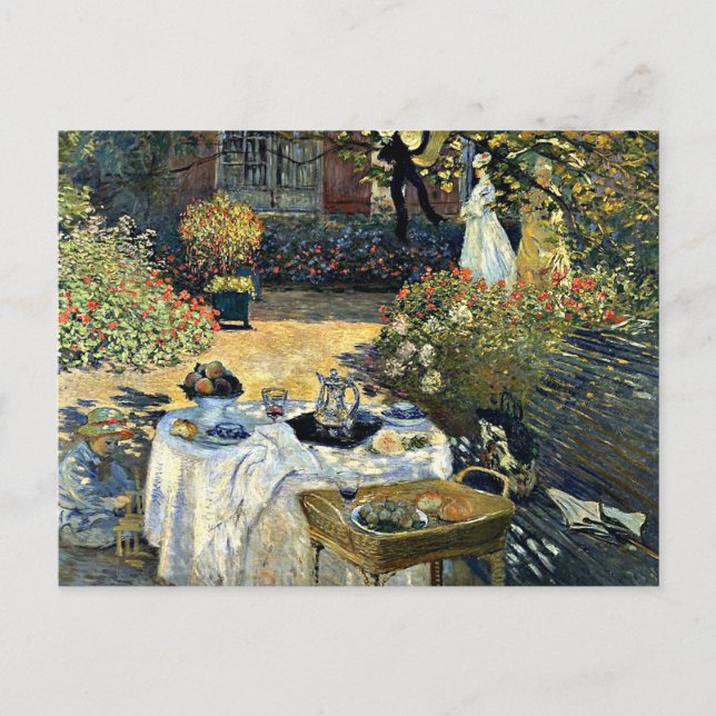 Monet - The Luncheon, 1873 artwork Postcard (Front)