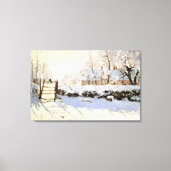 Monet The Magpie 36x23 Wrapped Canvas by grandjatte at Zazzle
